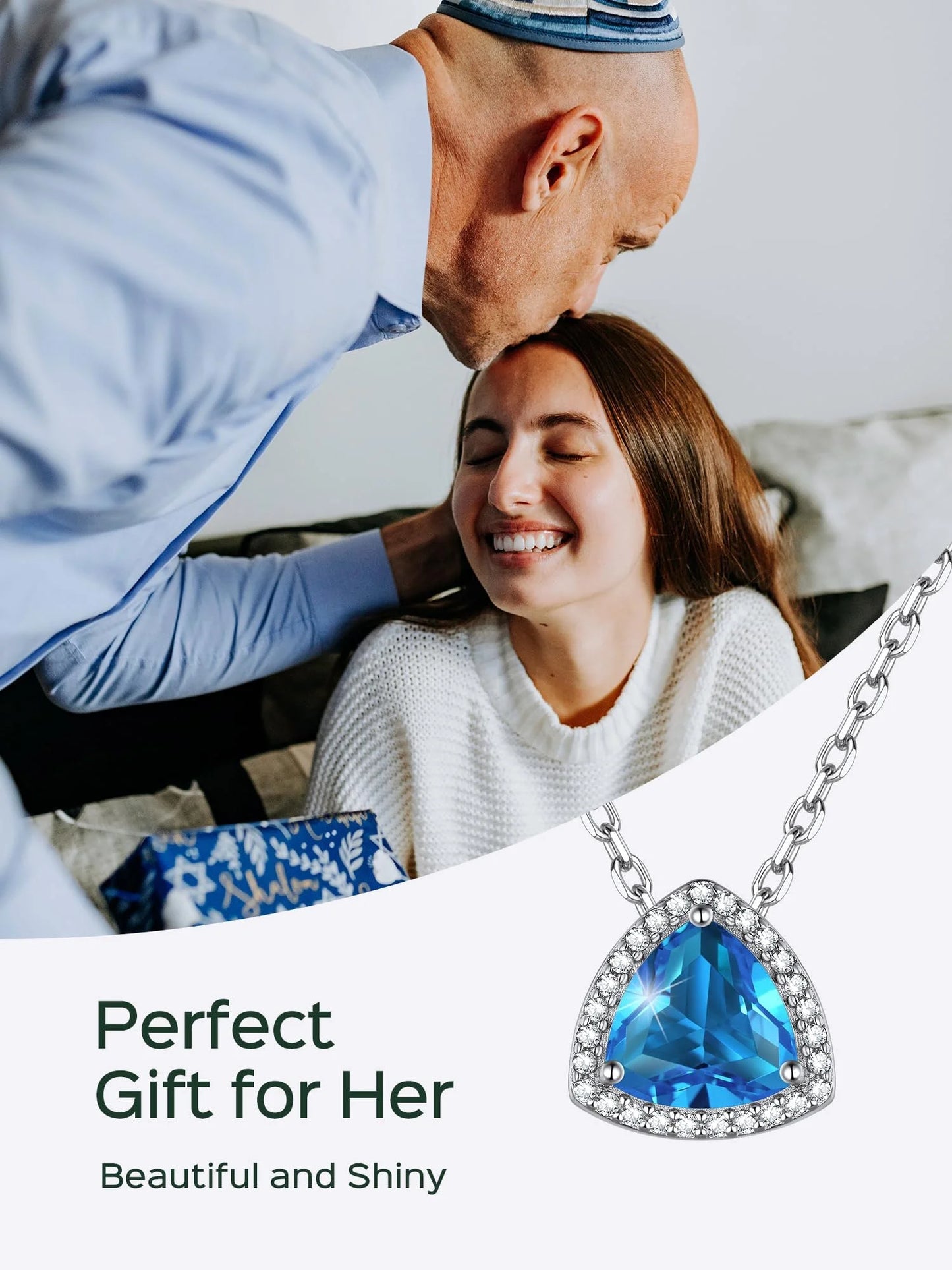 925 Sterling Silver Triangle Necklace S925 Zirconia Birthstone Jewelry for Women, Ideal Birthday or Valentine'S Day Gift