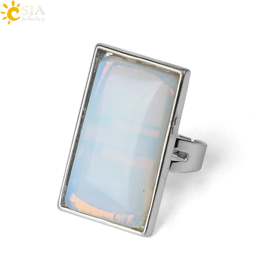 Natural Stone Rectangle Pendants Necklace for Man Pillar Crystal Fluorite Amethyst Tiger Eye Stainless Steel Chain Necklace H225