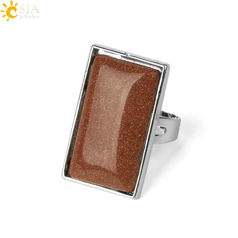 Natural Stone Rectangle Pendants Necklace for Man Pillar Crystal Fluorite Amethyst Tiger Eye Stainless Steel Chain Necklace H225