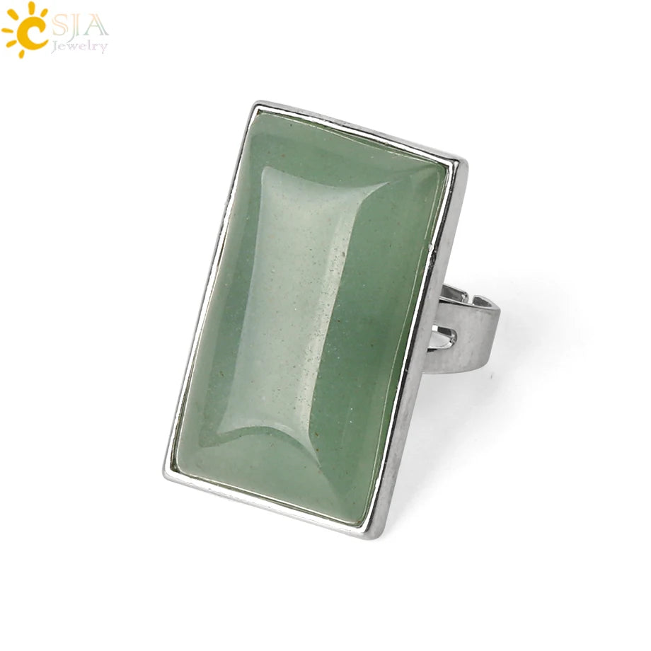 Natural Stone Rectangle Pendants Necklace for Man Pillar Crystal Fluorite Amethyst Tiger Eye Stainless Steel Chain Necklace H225