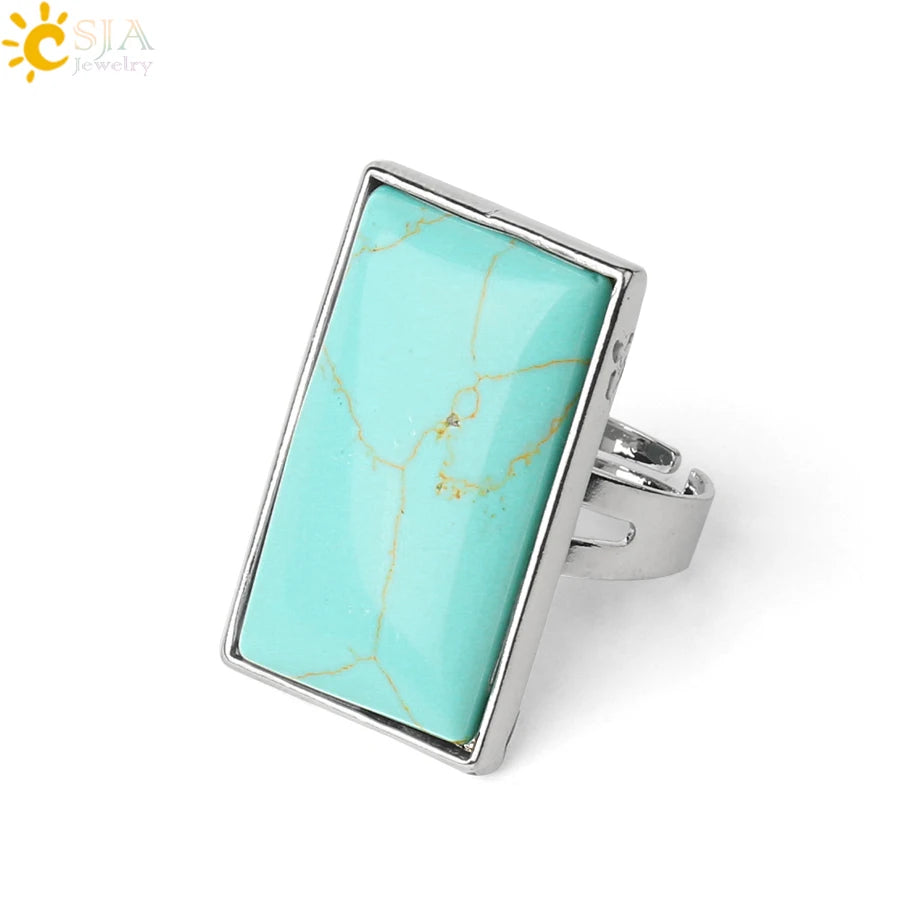 Natural Stone Rectangle Pendants Necklace for Man Pillar Crystal Fluorite Amethyst Tiger Eye Stainless Steel Chain Necklace H225