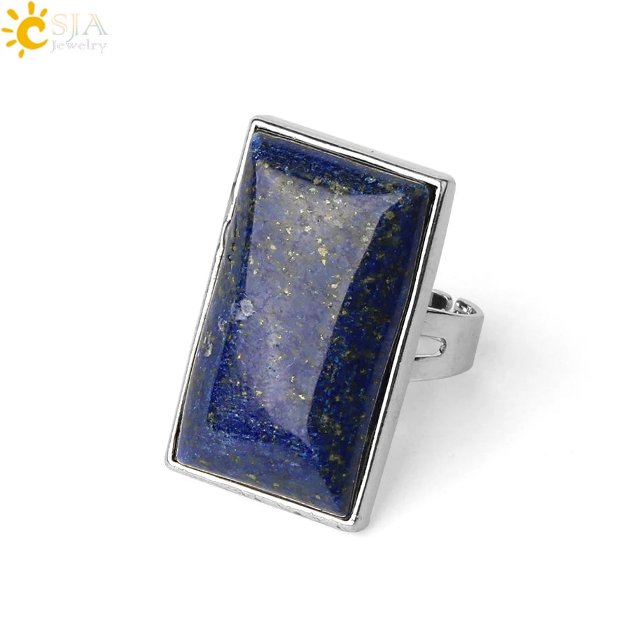 Natural Stone Rectangle Pendants Necklace for Man Pillar Crystal Fluorite Amethyst Tiger Eye Stainless Steel Chain Necklace H225