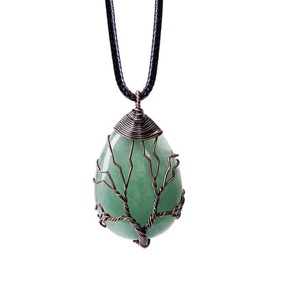 Tree of Life'S Nature Stone Copper Pendant Wire Wrap Gem Copper Designer Pendant Gift Stone Pendant Necklace Men Women Gift