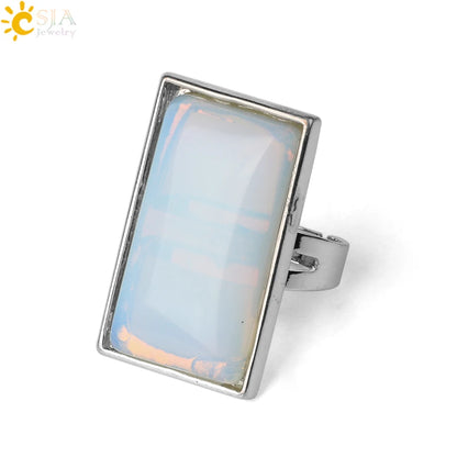 Natural Stone Rectangle Pendants Necklace for Man Pillar Crystal Fluorite Amethyst Tiger Eye Stainless Steel Chain Necklace H225