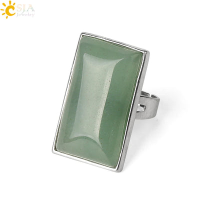 Natural Stone Rectangle Pendants Necklace for Man Pillar Crystal Fluorite Amethyst Tiger Eye Stainless Steel Chain Necklace H225